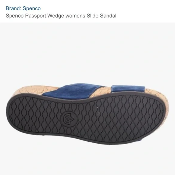 Spenco Passport Wedge womens Slide Sandal 12B Dark Navy NWB - Picture 5 of 12